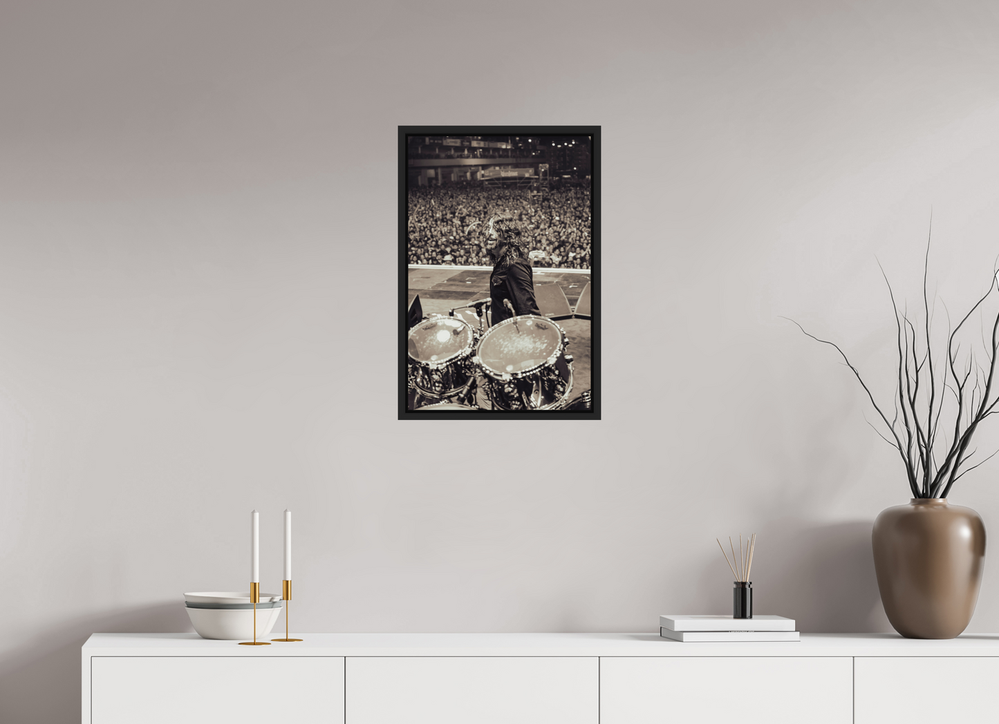 40 x 60 cm, Floater Frame | Black Matte Dave Grohl - Foo Fighters Live 10