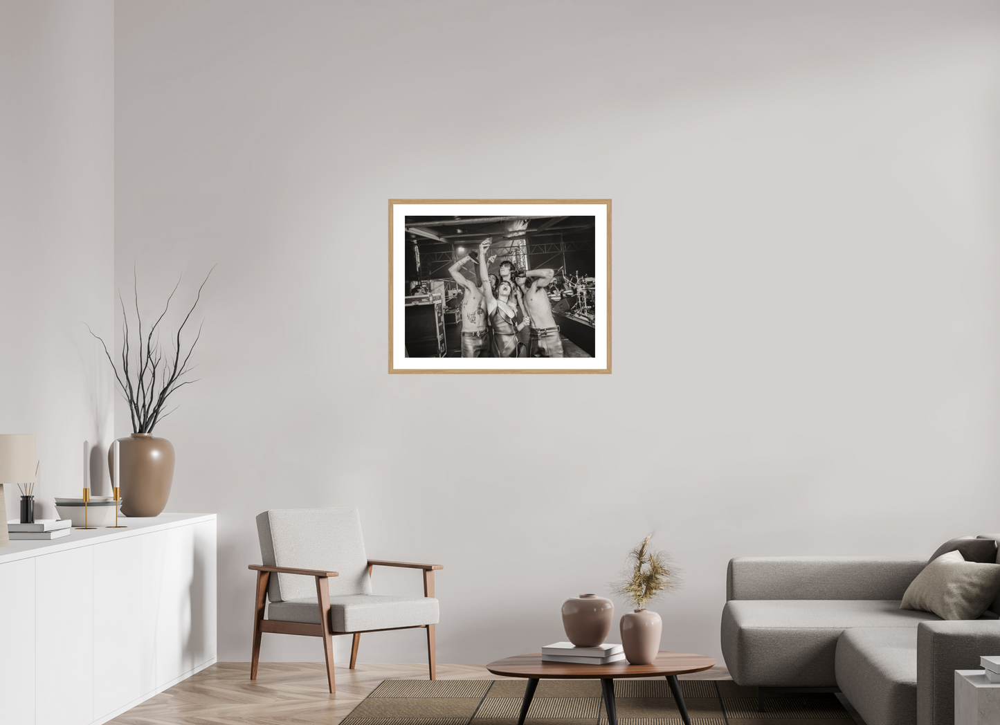 80 x 60 cm, Wood Frame with Passe-Partout | Oak Måneskin 02