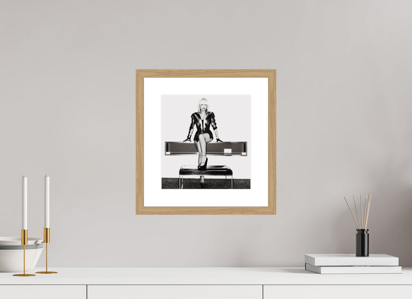 25 x 26,3 cm, Wood Frame with Passe-Partout | Oak Lady Gaga 06