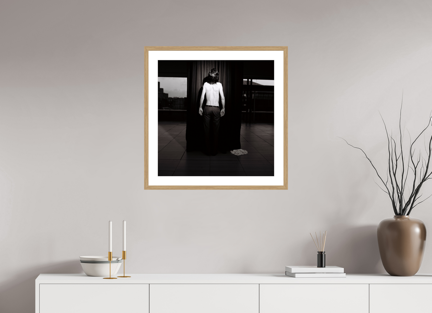 60 x 60 cm, Wood Frame with Passe-Partout | Oak Nick Cave 07