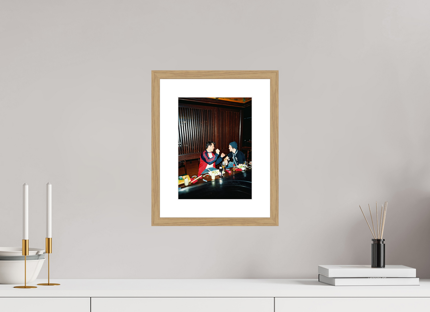 20 x 27,3 cm, Wood Frame with Passe-Partout | Oak Johnny Knoxville - Jackass 02