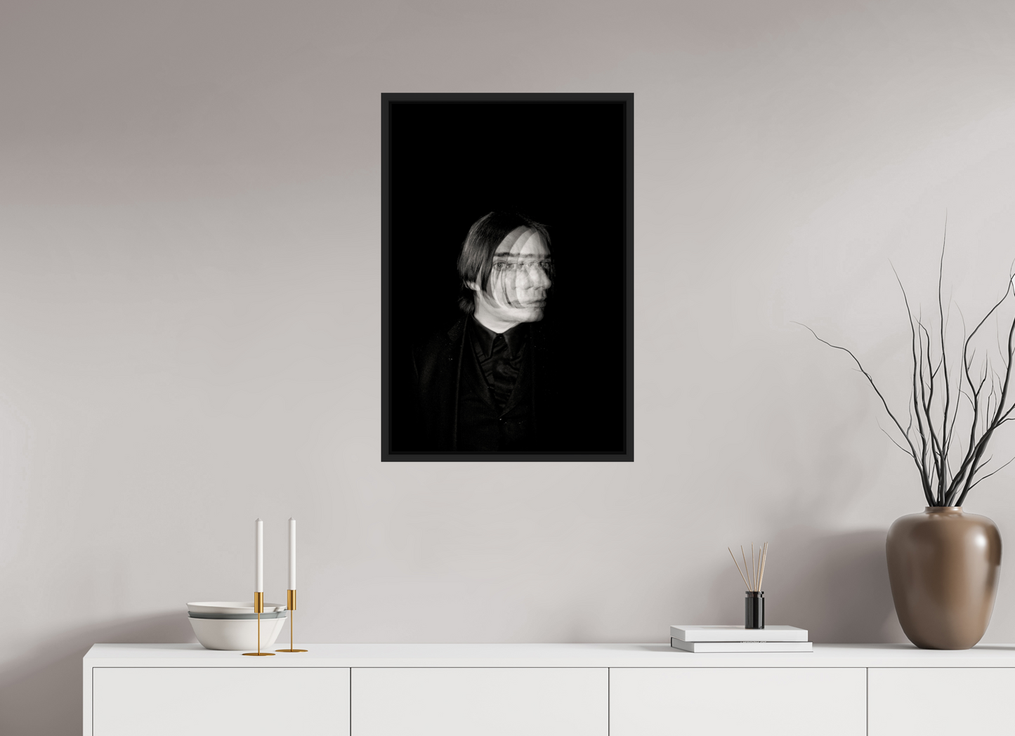 50 x 75 cm, Floater Frame | Black Matte Blixa Bargeld 01