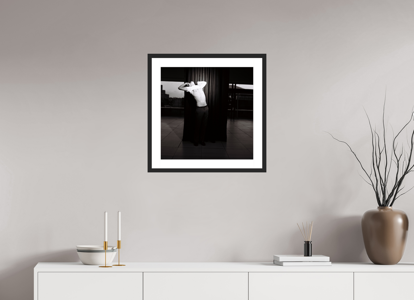 50 x 50 cm, Wood Frame with Passe-Partout | Black Matte Nick Cave 04