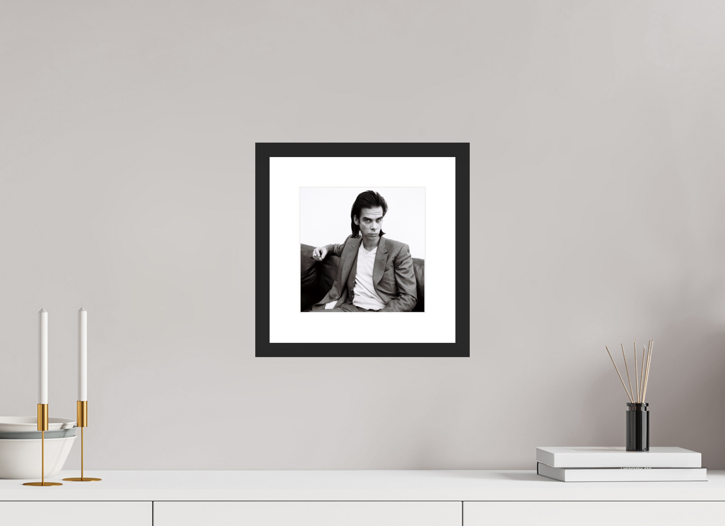 20 x 20 cm, Wood Frame with Passe-Partout | Black Matte Nick Cave 01