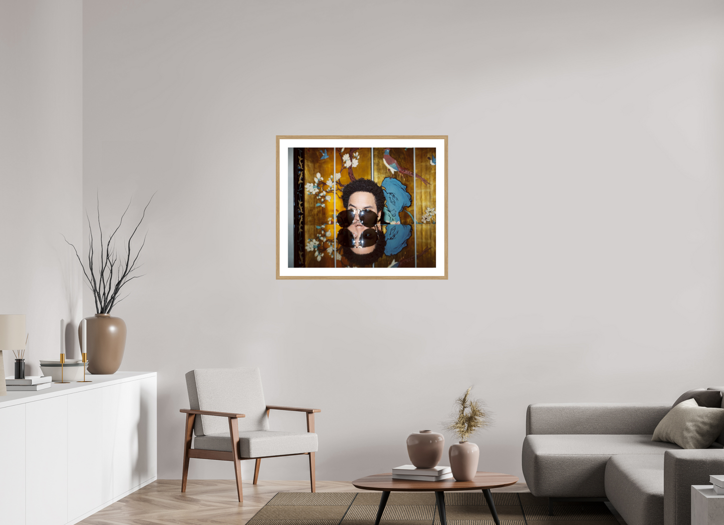 85,9 x 70 cm, Wood Frame with Passe-Partout | Oak Lenny Kravitz 05