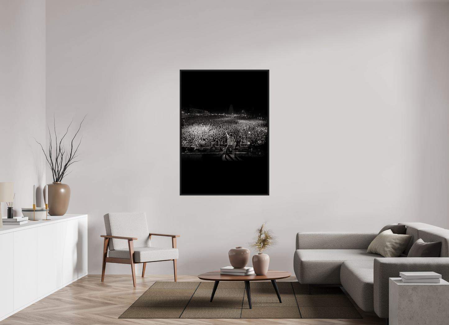 100 x 142,6 cm, Floater Frame | Black Matte Linkin Park Live 01