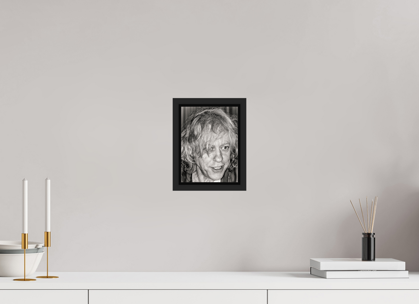 15 x 20 cm, Floater Frame | Black Matte Bob Geldof 06