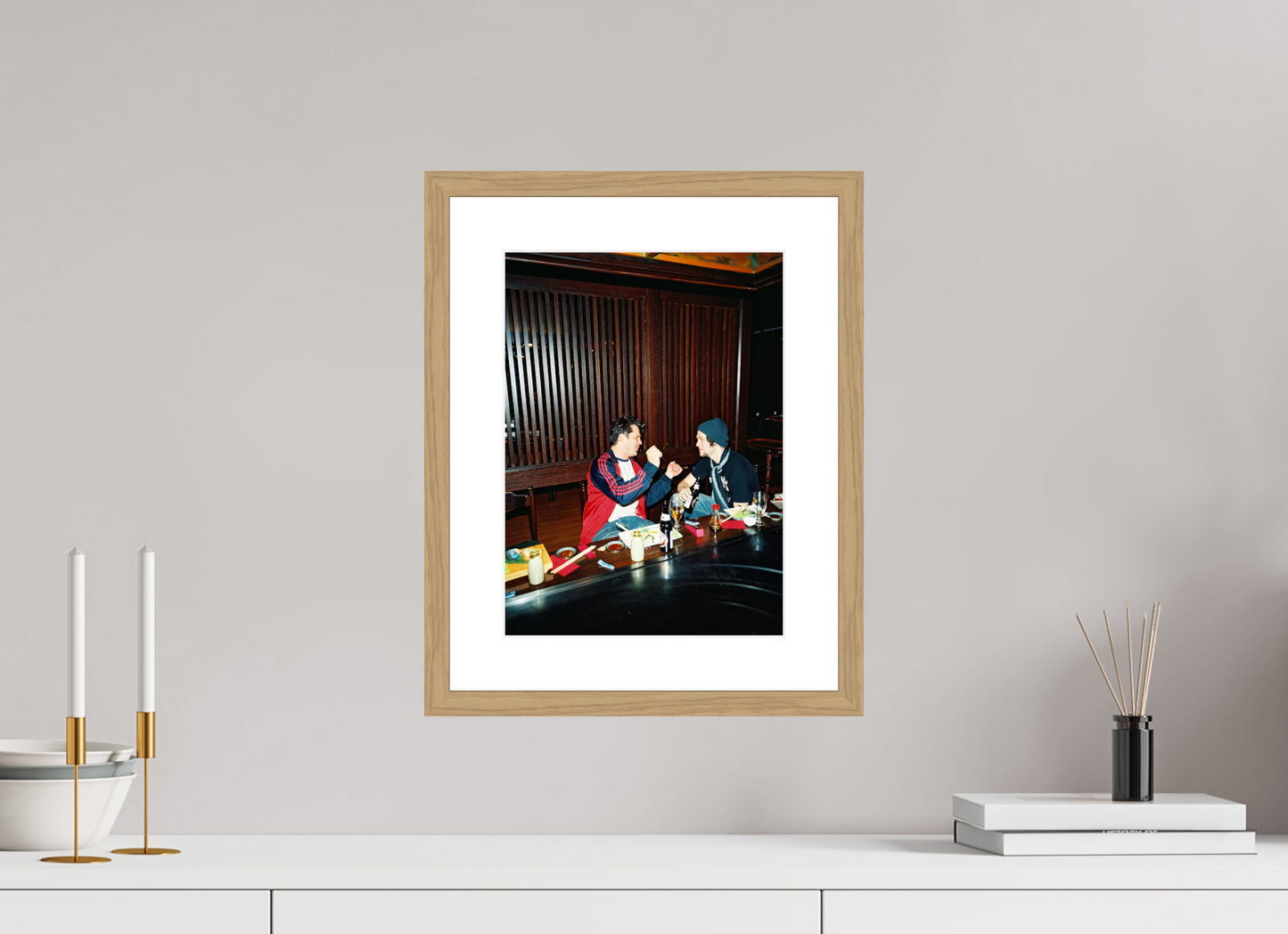 25 x 34,1 cm, Wood Frame with Passe-Partout | Oak Johnny Knoxville - Jackass 02