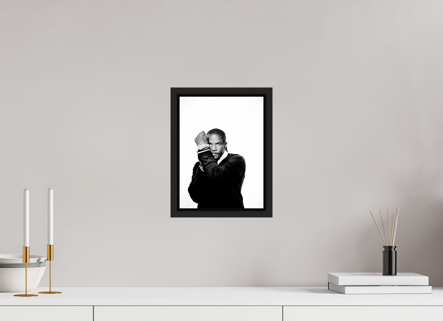 21 x 28 cm, Floater Frame | Black Matte Jamie Foxx 04