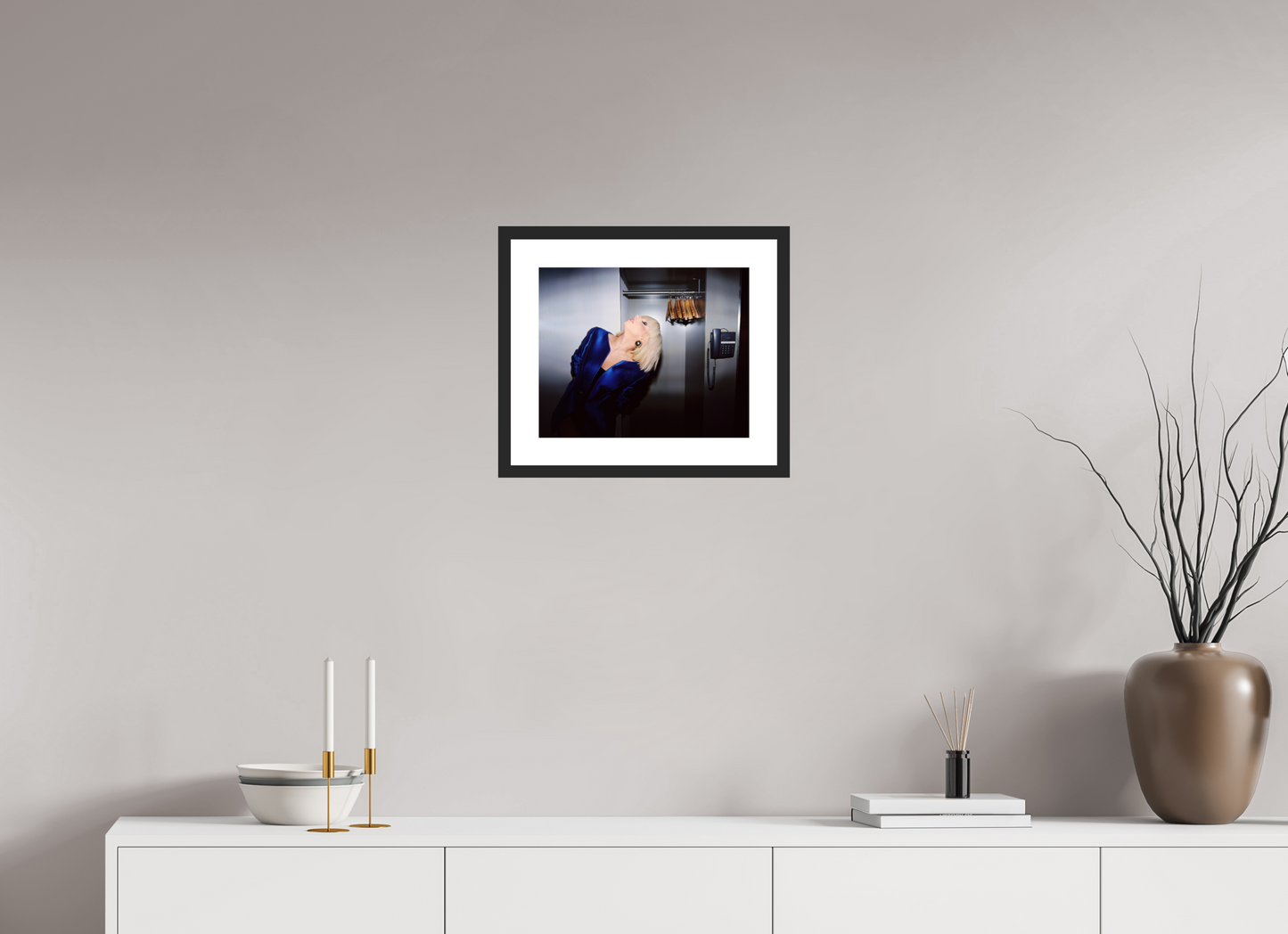 36,8 x 30 cm, Wood Frame with Passe-Partout | Black Matte Lady Gaga 03