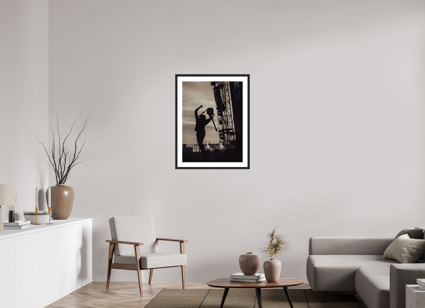 60 x 80 cm, Wood Frame with Passe-Partout | Black Matte Fever 333 Live 01