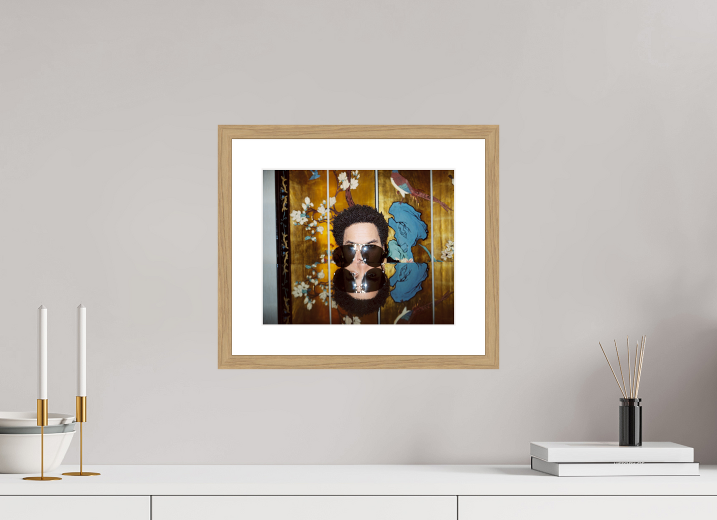 30,7 x 25 cm, Wood Frame with Passe-Partout | Oak Lenny Kravitz 03
