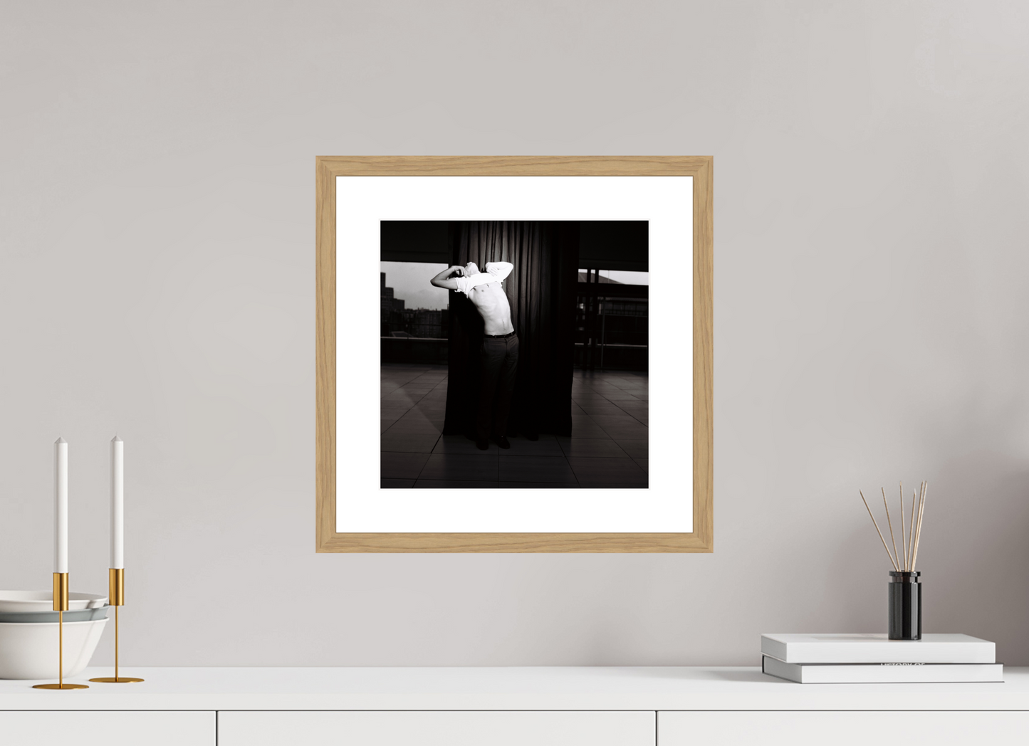 30 x 30 cm, Wood Frame with Passe-Partout | Oak Nick Cave 04