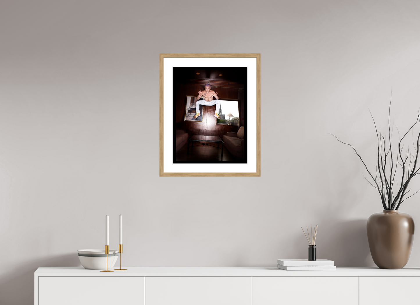 40 x 51,4 cm, Wood Frame with Passe-Partout | Oak Flea - Red Hot Chili Peppers 02