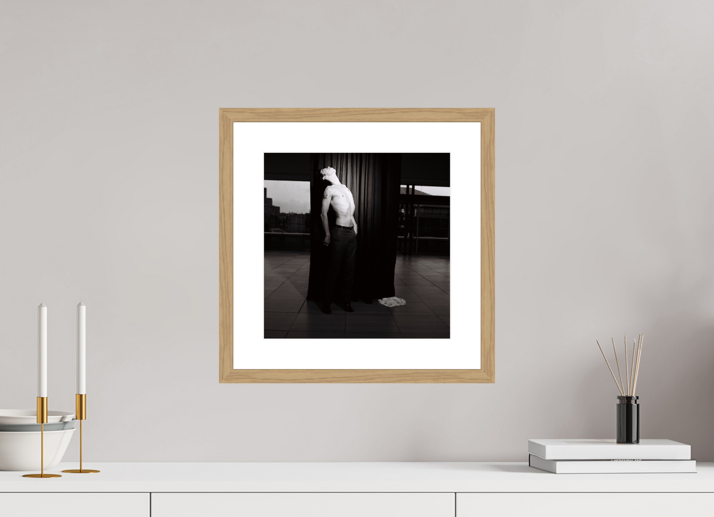 30 x 30 cm, Wood Frame with Passe-Partout | Oak Nick Cave 05