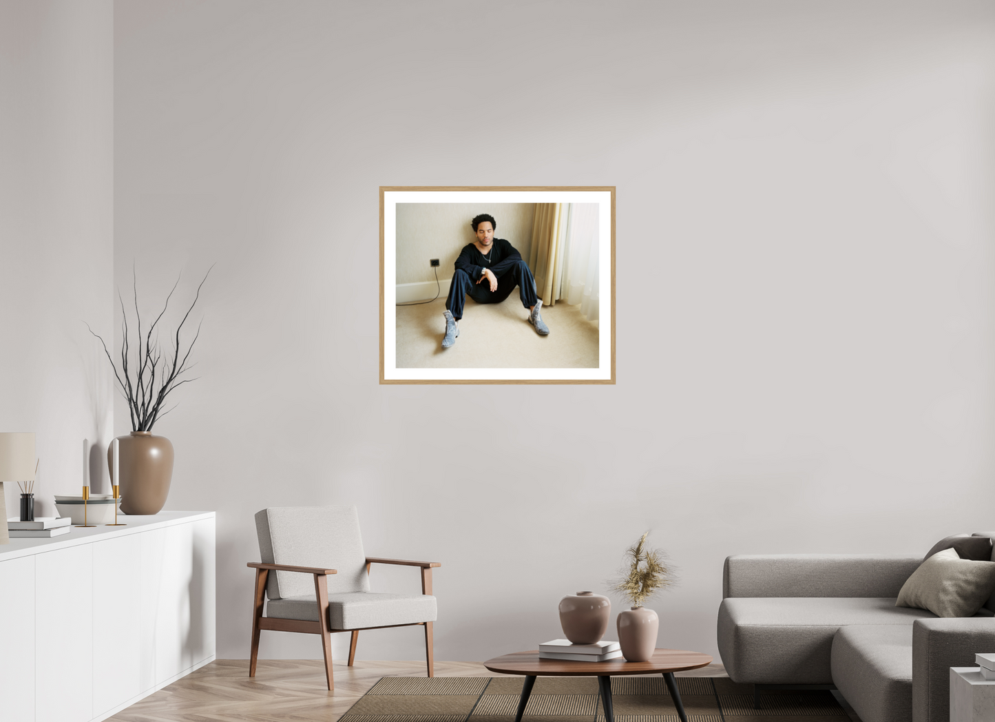 85,9 x 70 cm, Wood Frame with Passe-Partout | Oak Lenny Kravitz 06