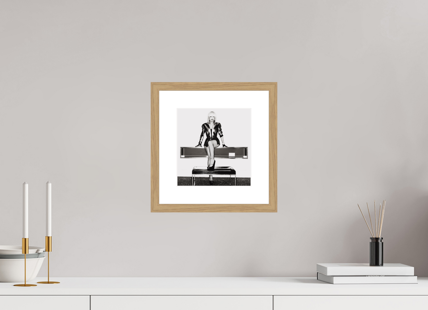 20 x 21 cm, Wood Frame with Passe-Partout | Oak Lady Gaga 06