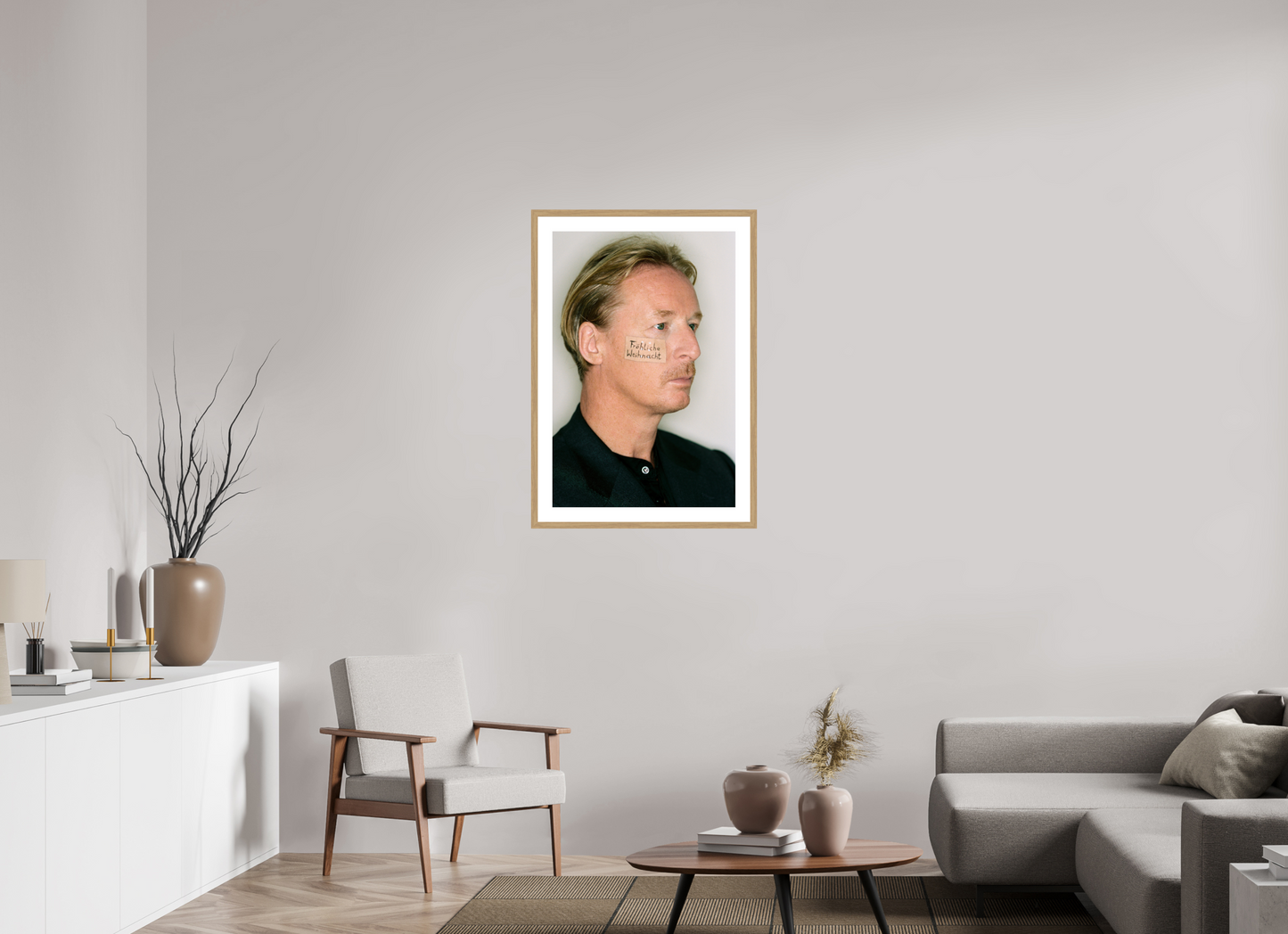 60 x 90 cm, Wood Frame with Passe-Partout | Oak DJ Hell 03