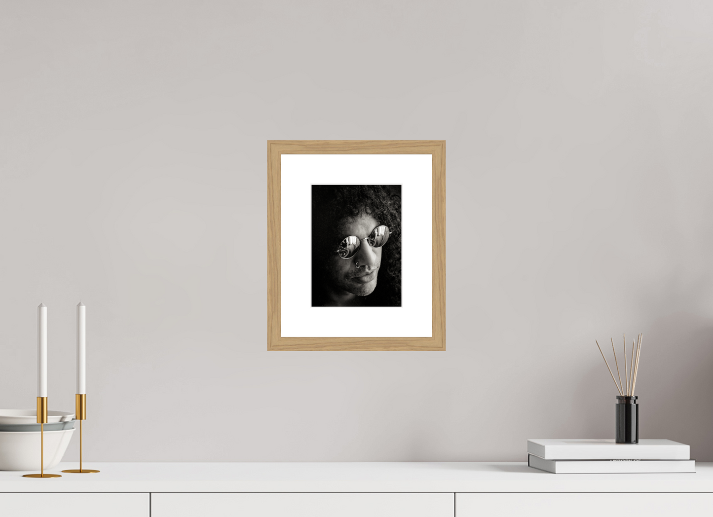15 x 20 cm, Wood Frame with Passe-Partout | Oak Slash 05