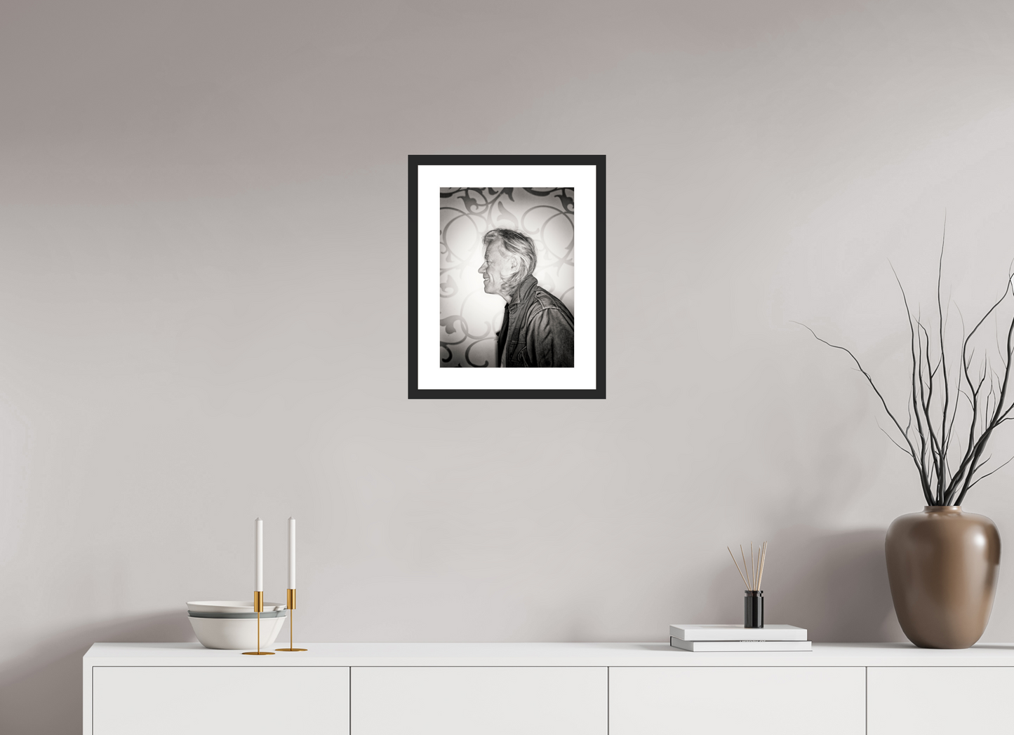 30 x 40 cm, Wood Frame with Passe-Partout | Black Matte Bob Geldof 02