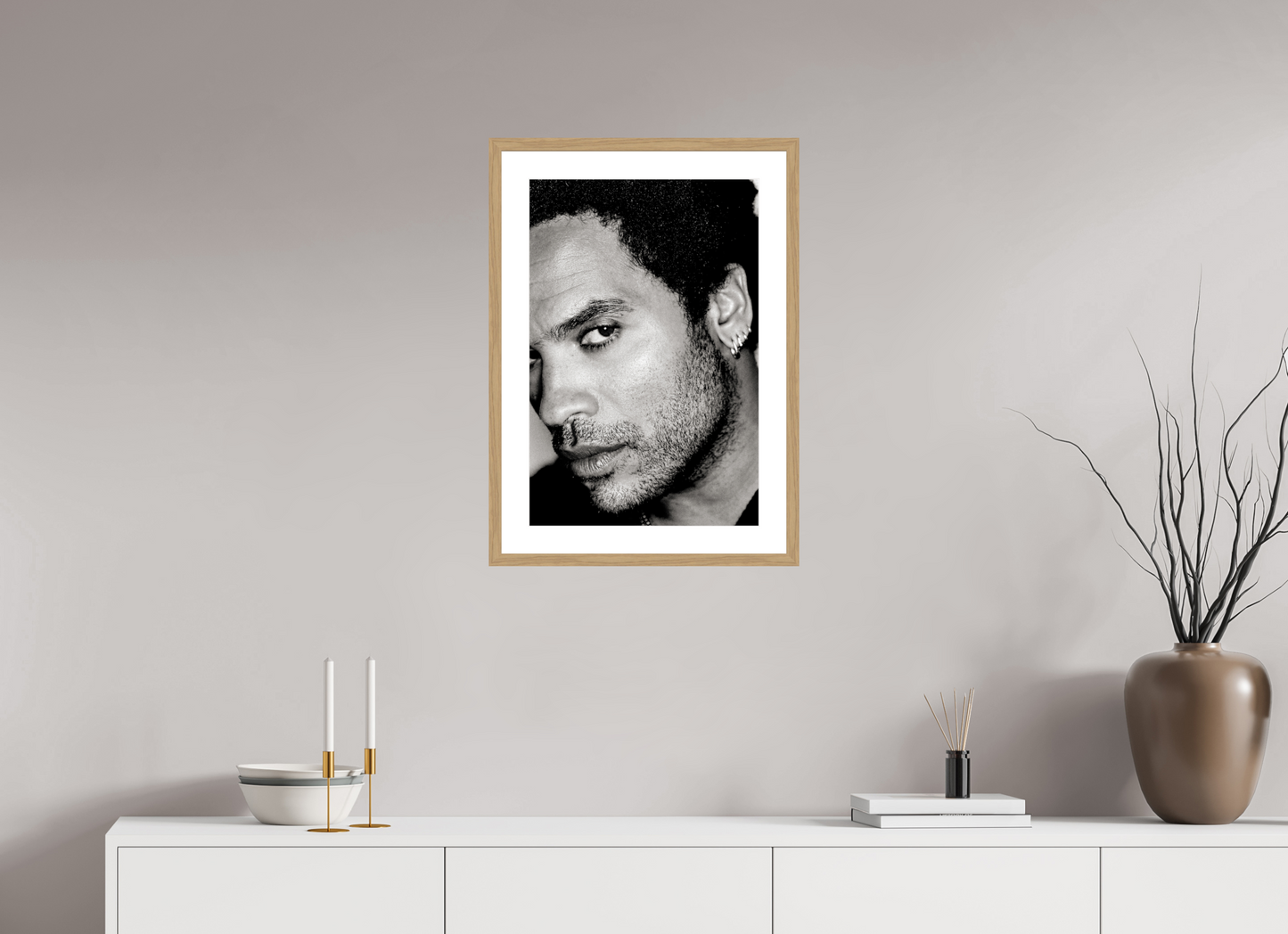 40 x 60 cm, Wood Frame with Passe-Partout | Oak Lenny Kravitz 12