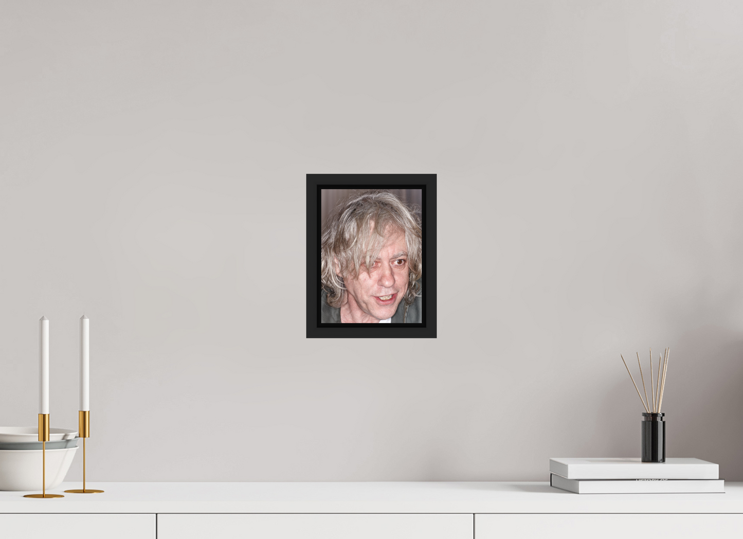 15 x 20 cm, Floater Frame | Black Matte Bob Geldof 05