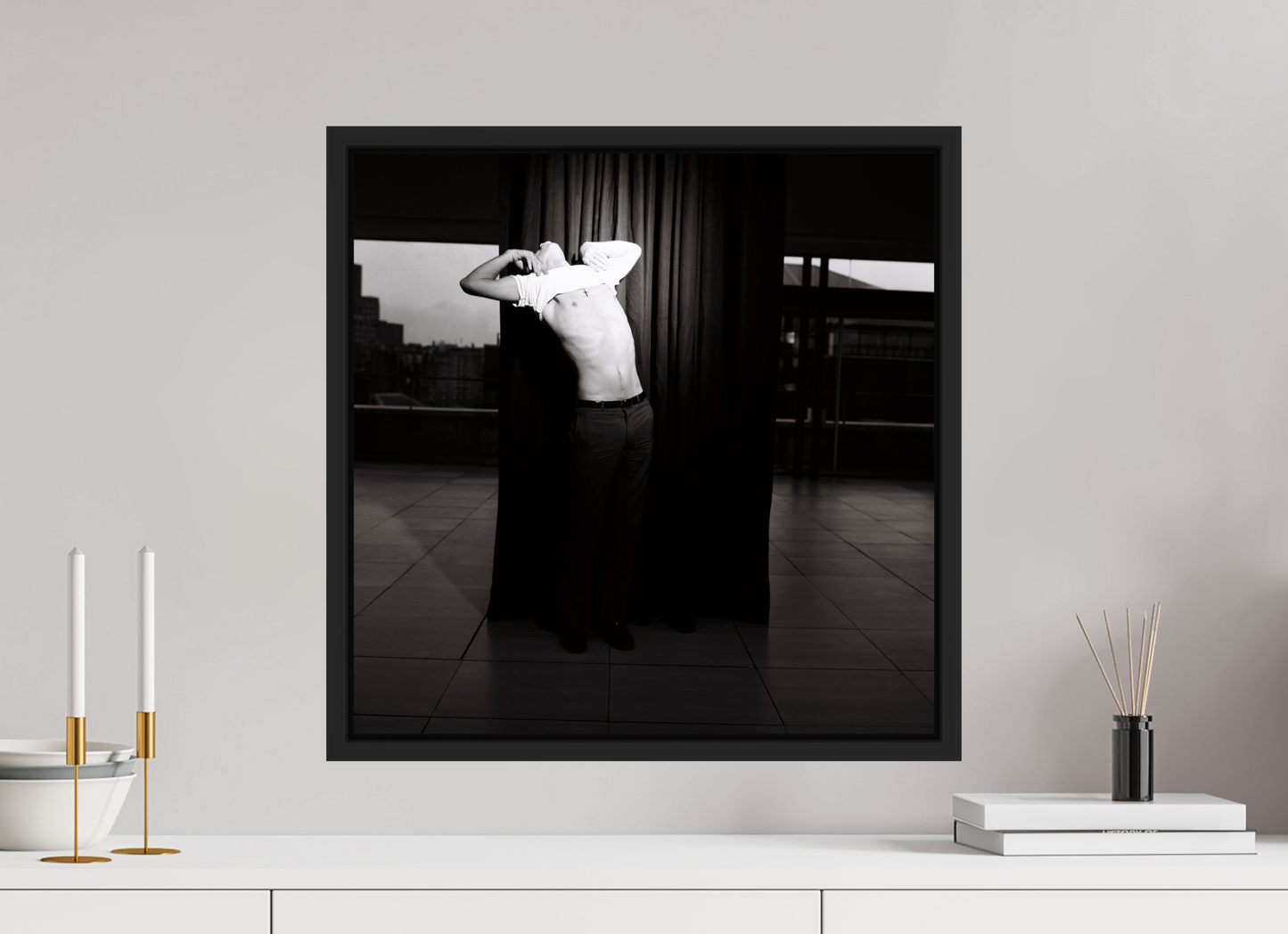 50 x 50 cm, Floater Frame | Black Matte Nick Cave 04