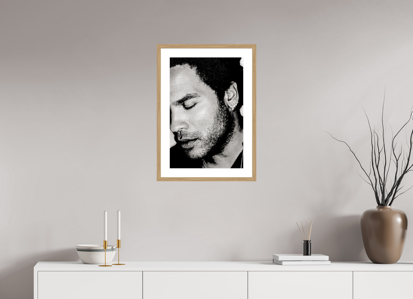 40 x 60 cm, Wood Frame with Passe-Partout | Oak Lenny Kravitz 10