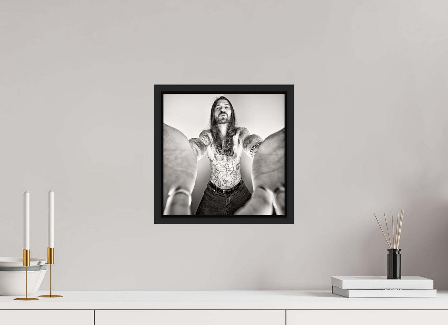 30 x 30 cm, Floater Frame | Black Matte Simon Neil - Biffy Clyro 02