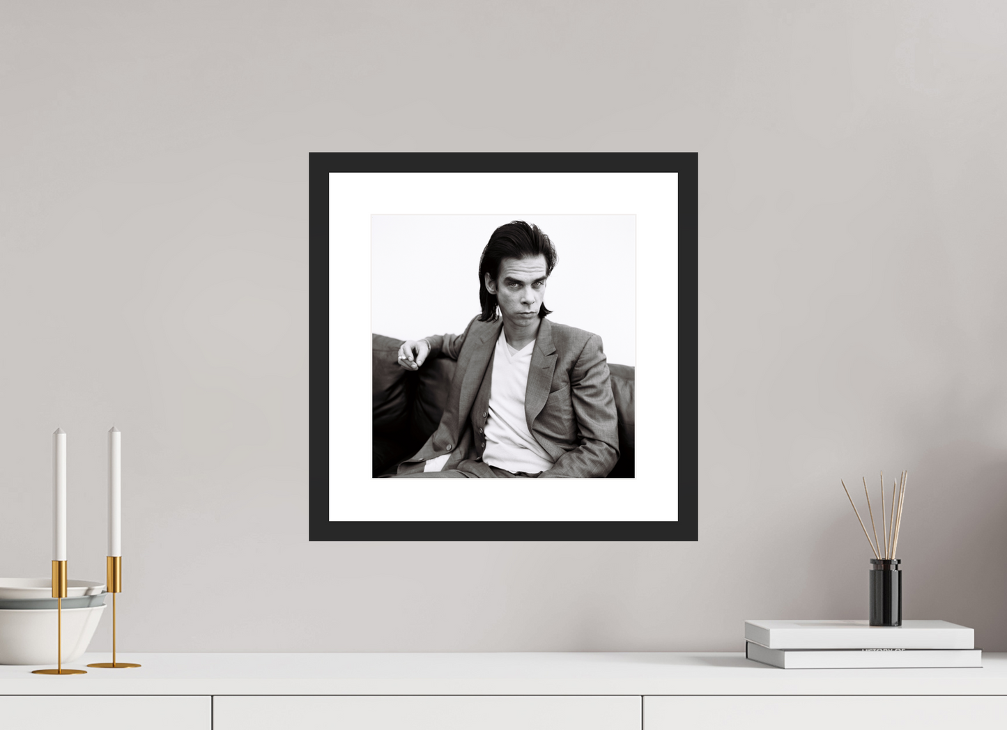 30 x 30 cm, Wood Frame with Passe-Partout | Black Matte Nick Cave 01