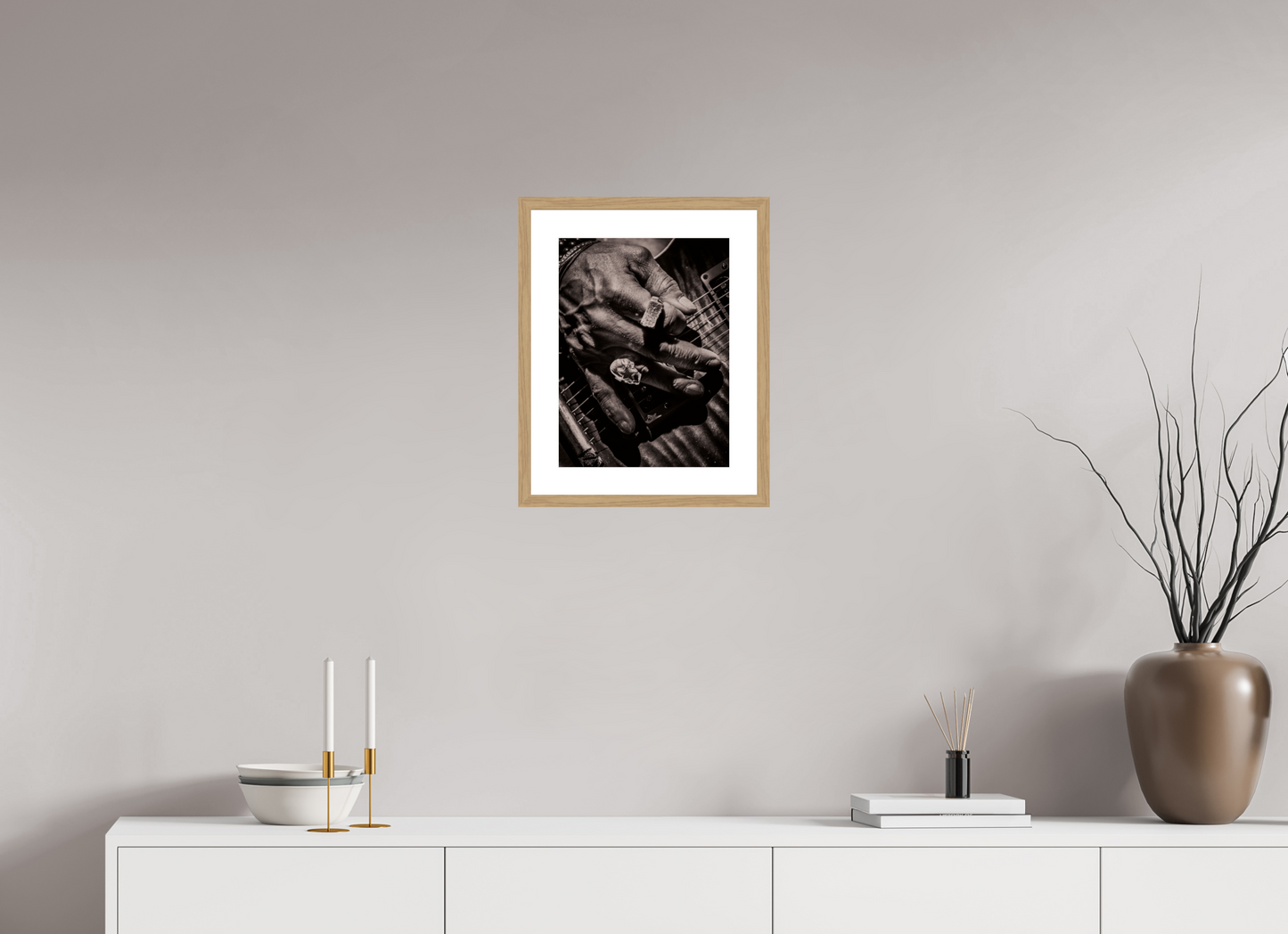 30 x 40 cm, Wood Frame with Passe-Partout | Oak Slash 09