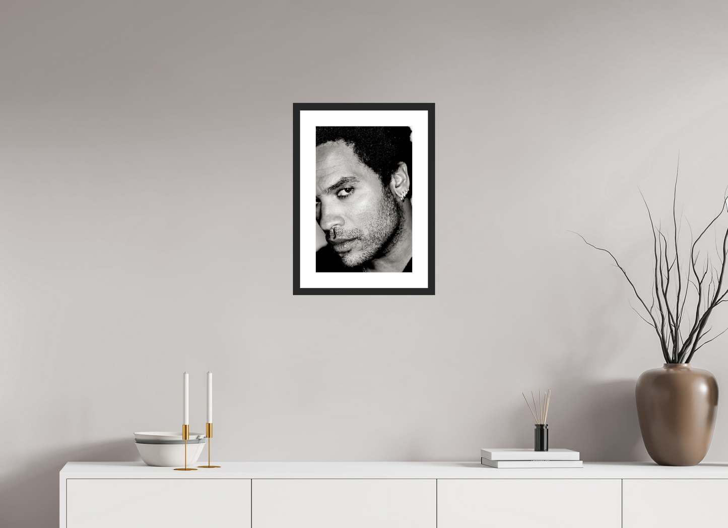 30 x 45 cm, Wood Frame with Passe-Partout | Black Matte Lenny Kravitz 12
