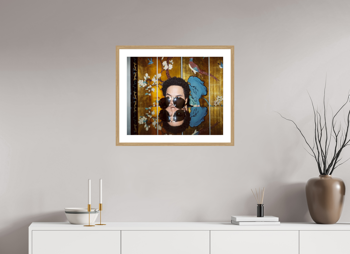 61,3 x 50 cm, Wood Frame with Passe-Partout | Oak Lenny Kravitz 05