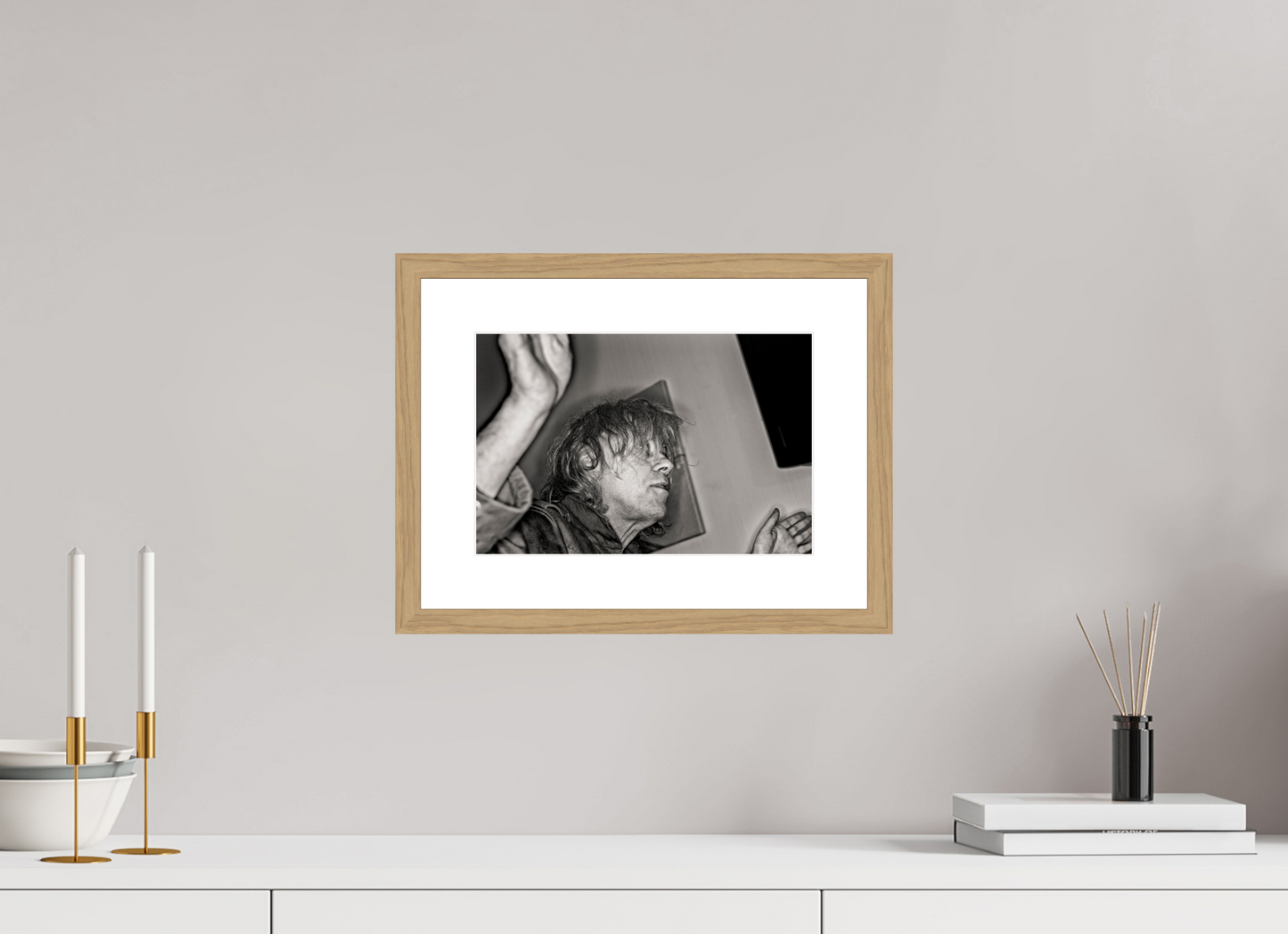 30 x 20 cm, Wood Frame with Passe-Partout | Oak Bob Geldof 08