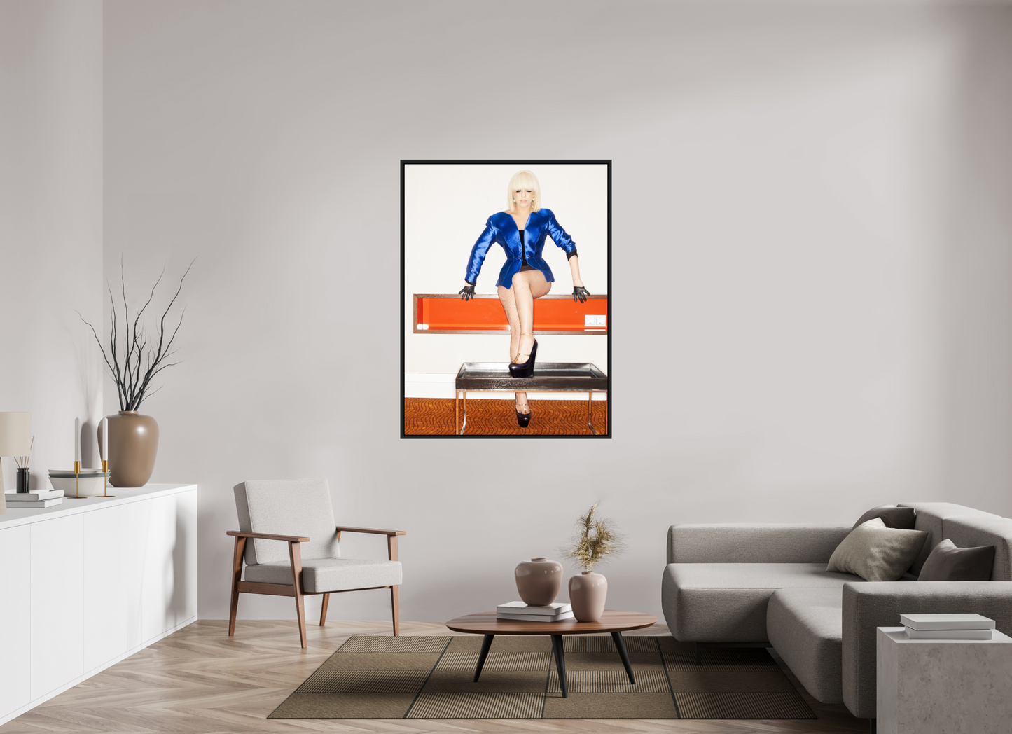 105 x 140 cm, Floater Frame | Black Matte Lady Gaga 07