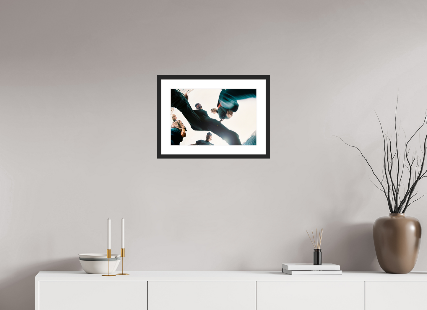 45 x 30 cm, Wood Frame with Passe-Partout | Black Matte Dave Grohl - Foo Fighters 03