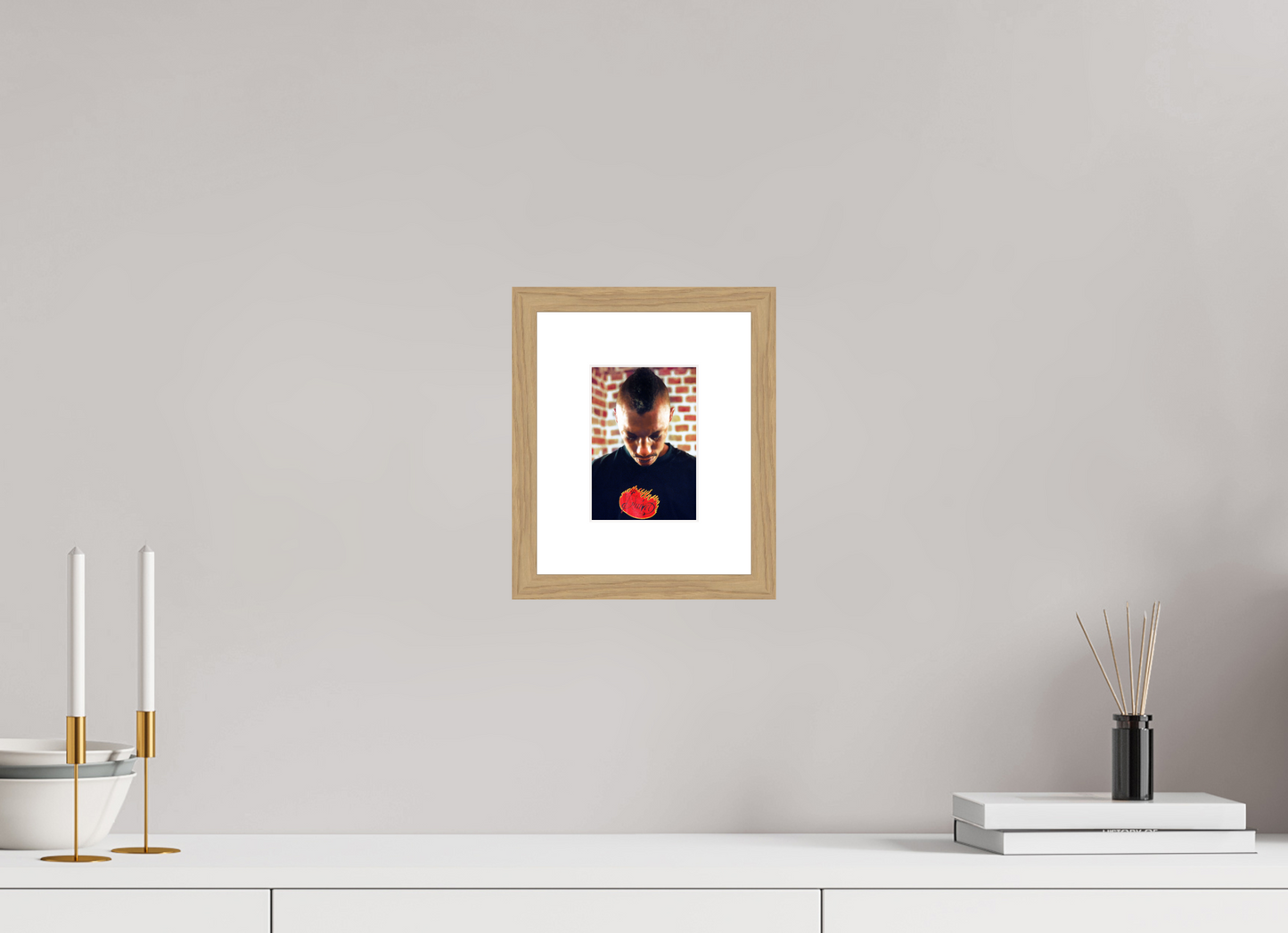 10 x 14,2 cm, Wood Frame with Passe-Partout | Oak Tricky 01