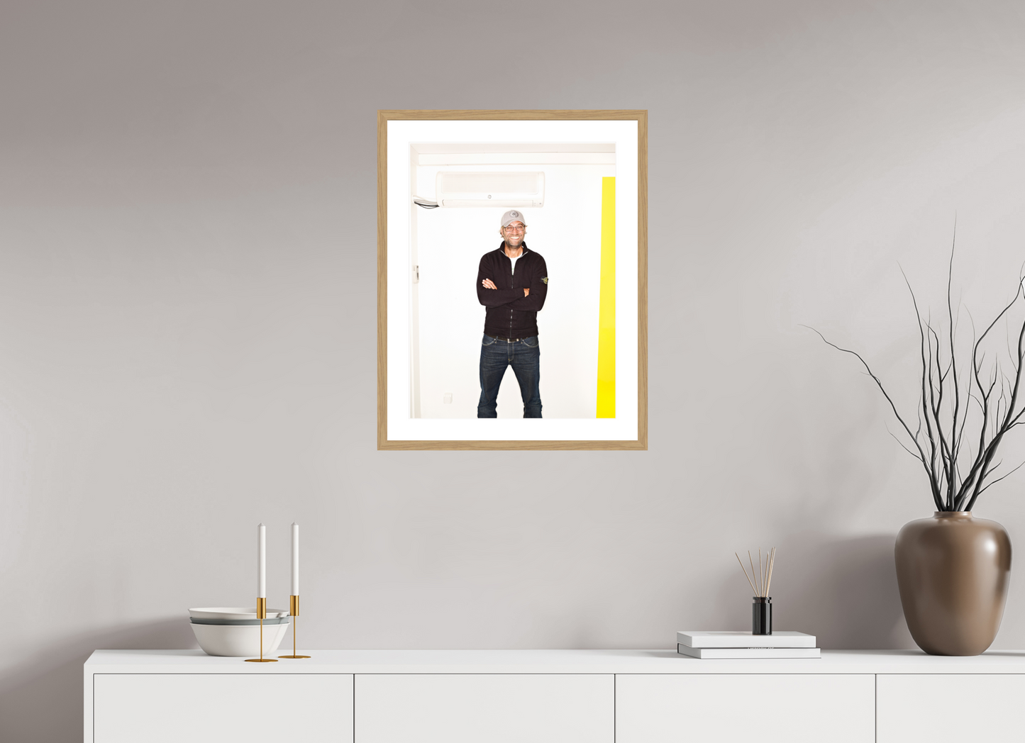 45 x 60 cm, Wood Frame with Passe-Partout | Oak Jürgen Klopp 02
