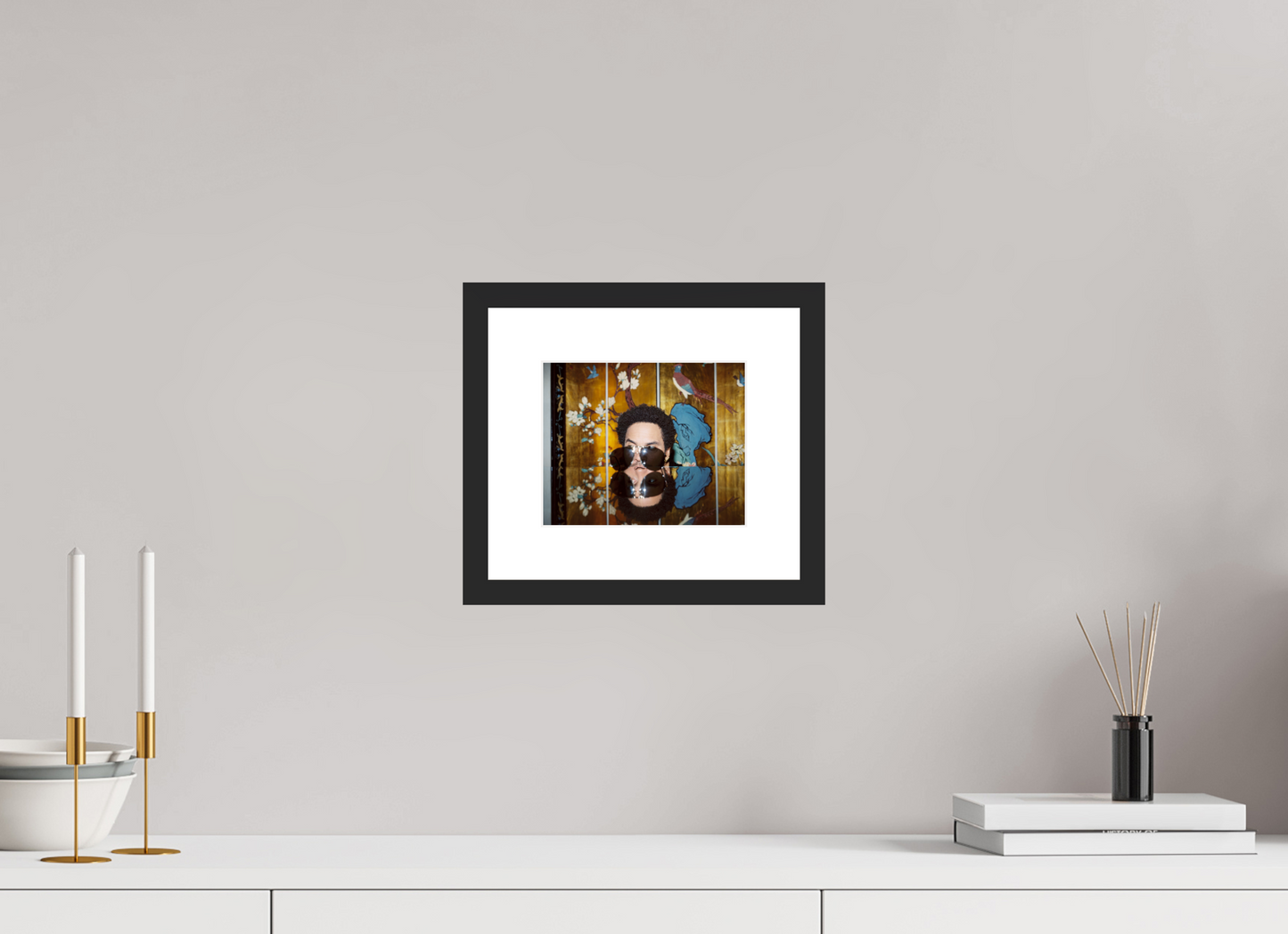 18,4 x 15 cm, Wood Frame with Passe-Partout | Black Matte Lenny Kravitz 05