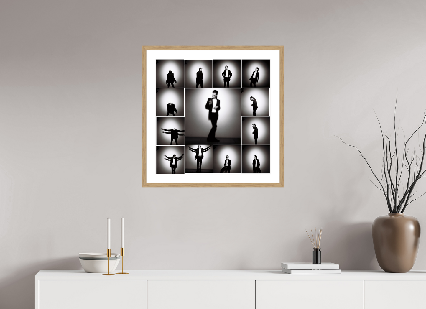 60 x 60 cm, Wood Frame with Passe-Partout | Oak Nick Cave 03