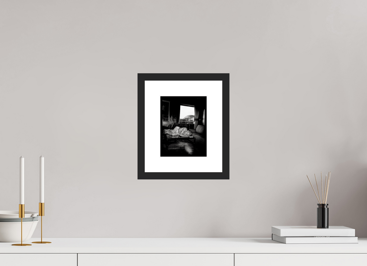 15 x 19,3 cm, Wood Frame with Passe-Partout | Black Matte Flea - Red Hot Chili Peppers 01