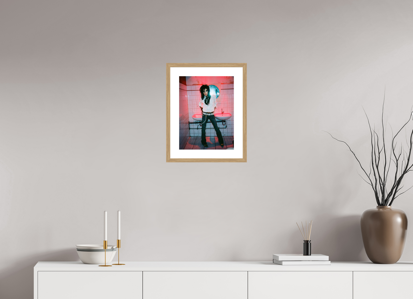 30 x 40 cm, Wood Frame with Passe-Partout | Oak Bill Kaulitz - Tokio Hotel 02