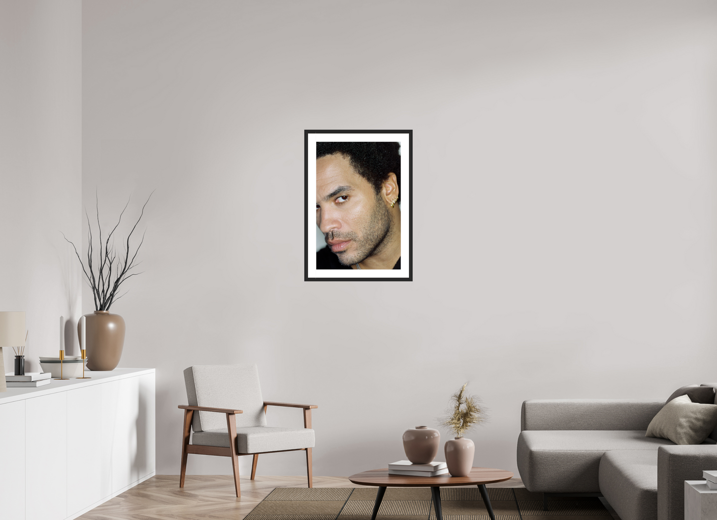 50 x 75 cm, Wood Frame with Passe-Partout | Black Matte Lenny Kravitz 13