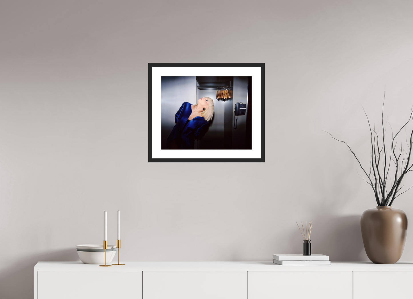 49,1 x 40 cm, Wood Frame with Passe-Partout | Black Matte Lady Gaga 03