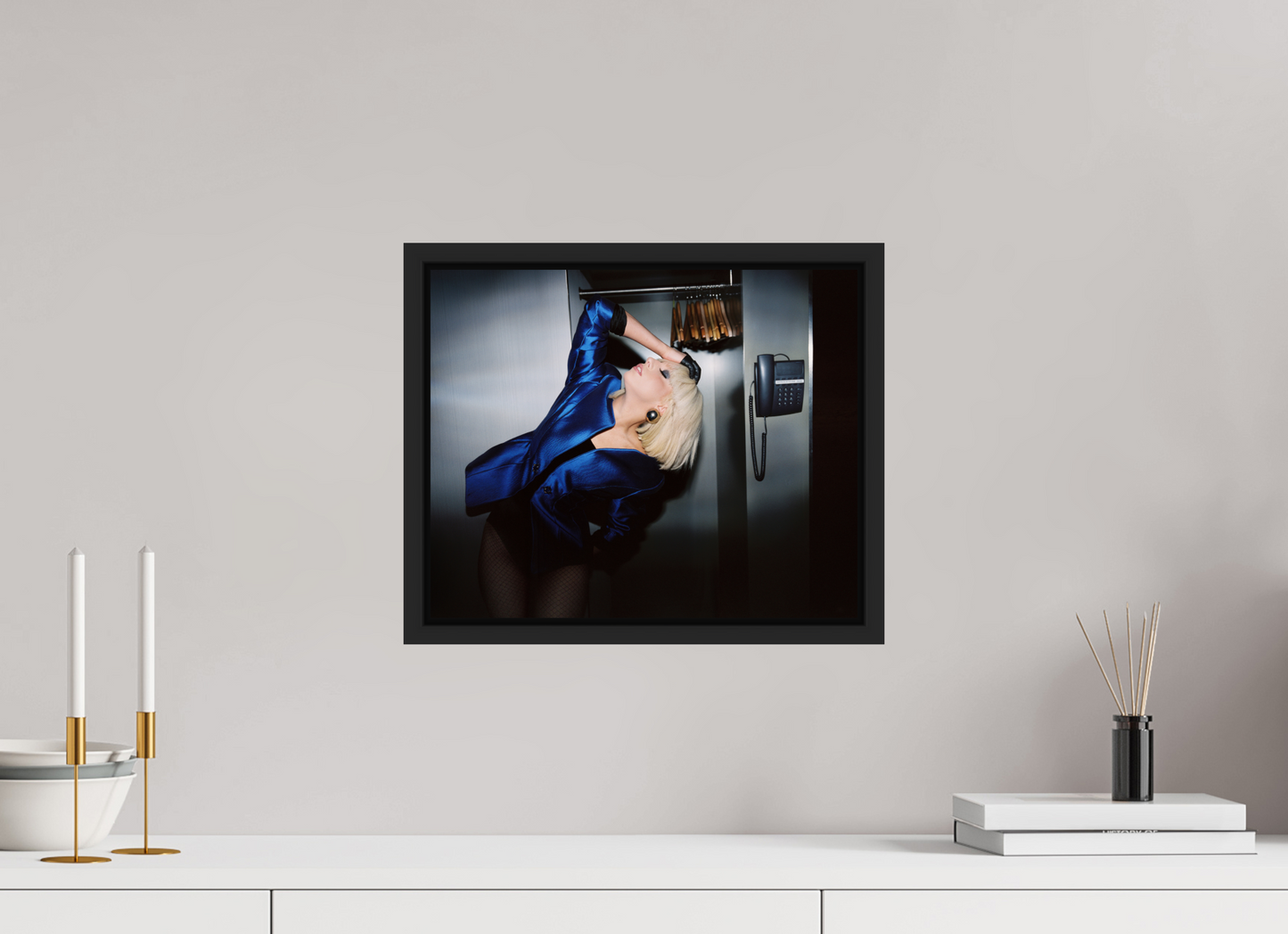 36,8 x 30 cm, Floater Frame | Black Matte Lady Gaga 02