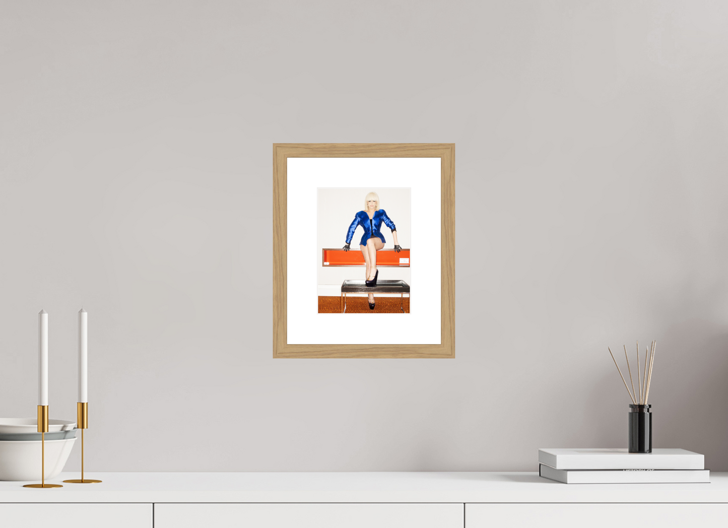 15 x 20 cm, Wood Frame with Passe-Partout | Oak Lady Gaga 07