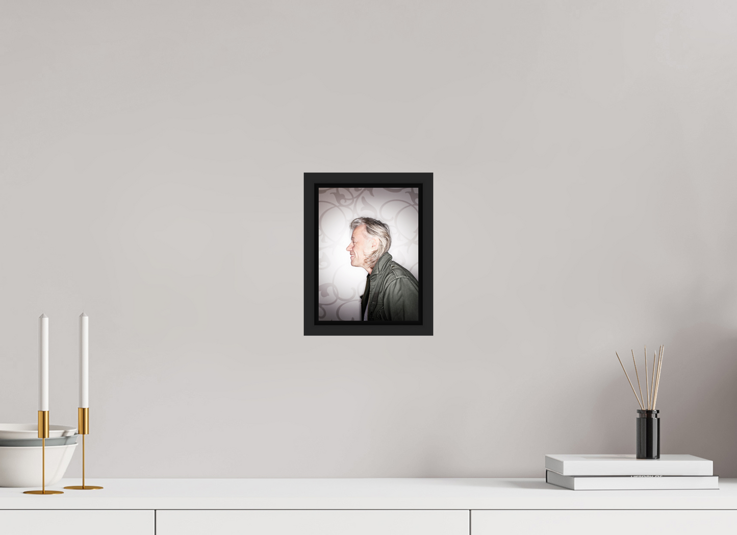 15 x 20 cm, Floater Frame | Black Matte Bob Geldof 01