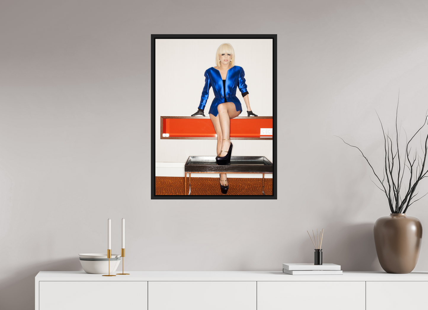 60 x 80 cm, Floater Frame | Black Matte Lady Gaga 05
