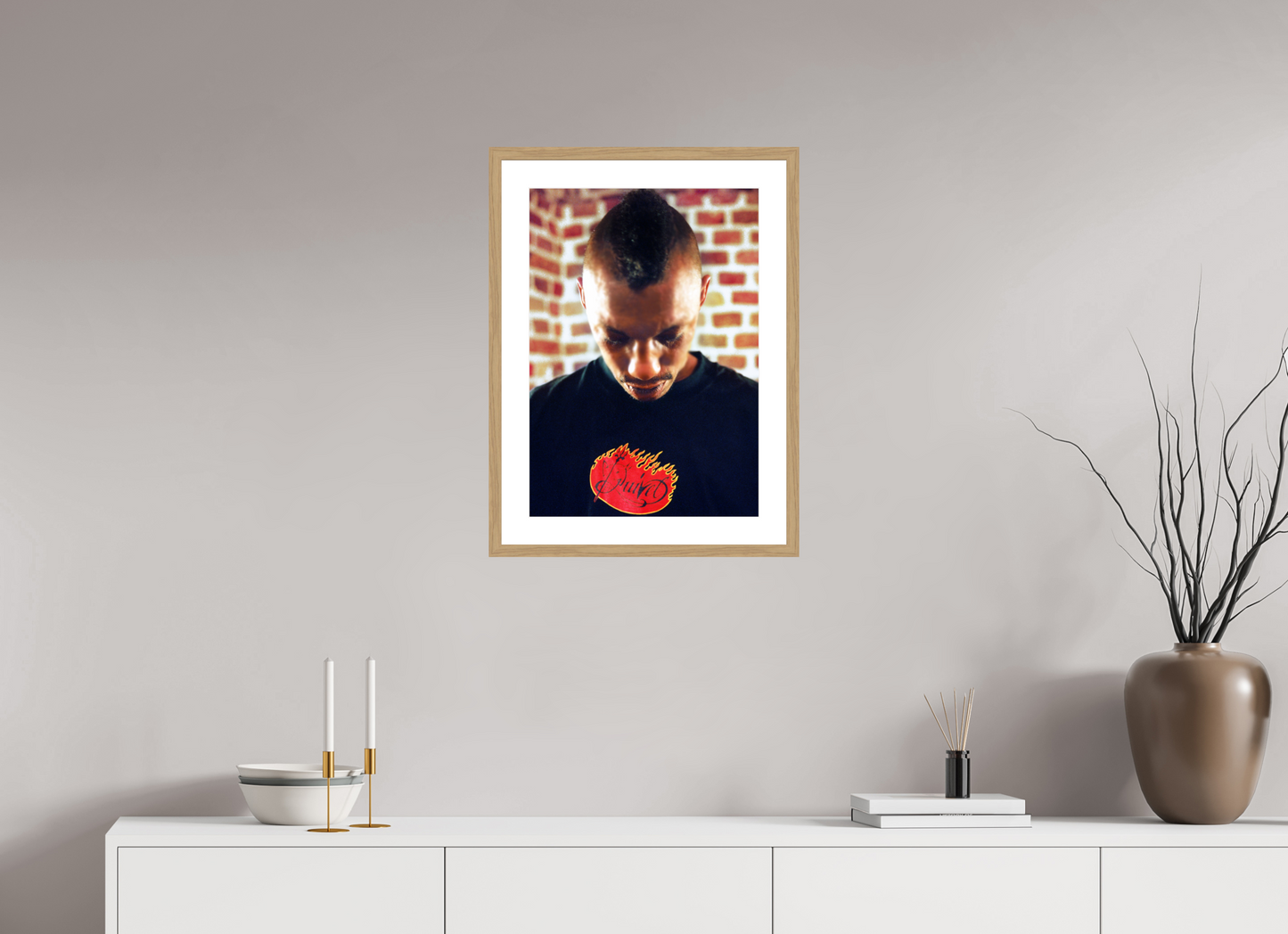 40 x 56,9 cm, Wood Frame with Passe-Partout | Oak Tricky 01