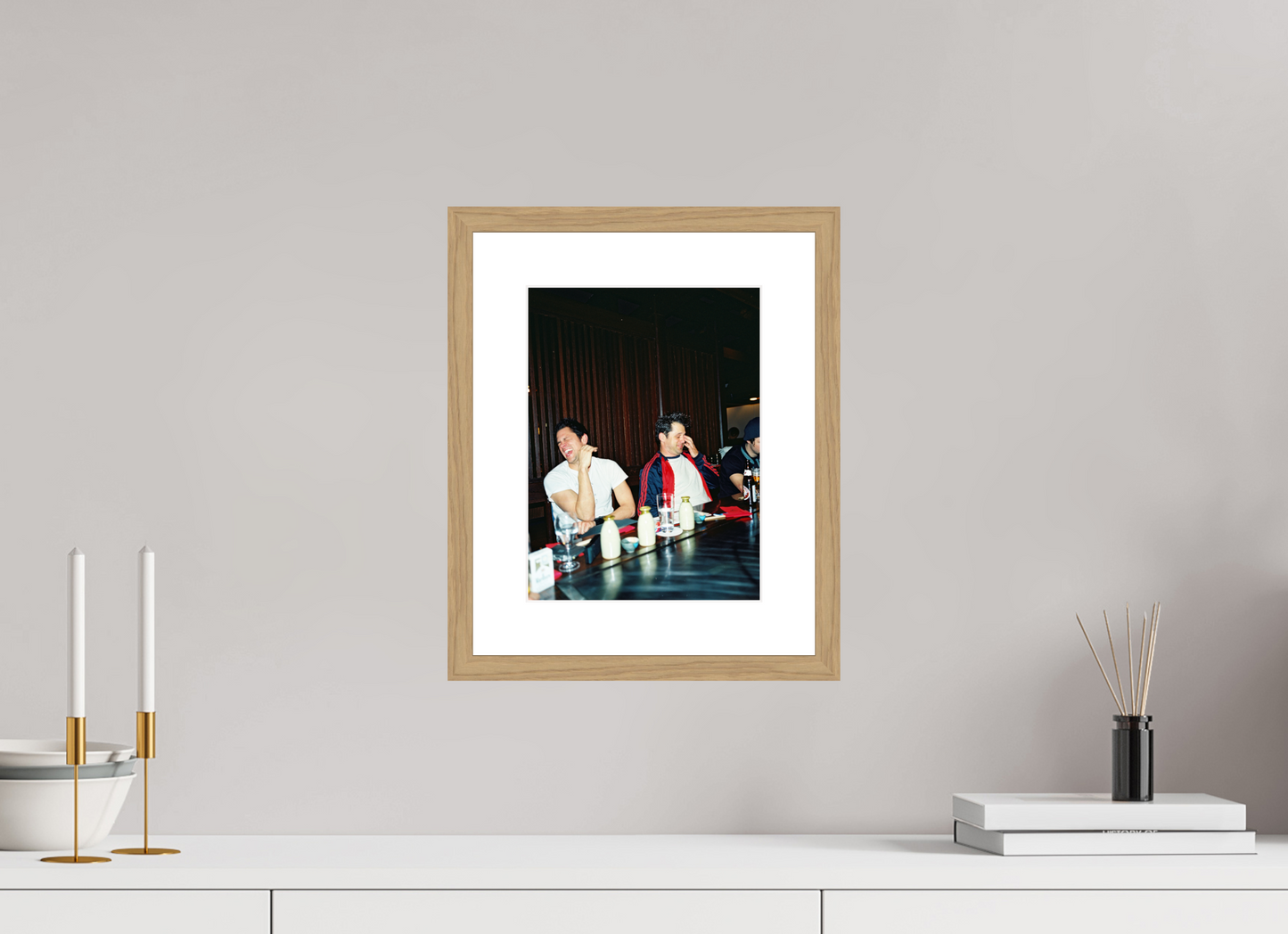 21 x 28 cm, Wood Frame with Passe-Partout | Oak Johnny Knoxville - Jackass 01